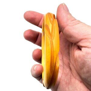 Vintage Bakelite Women's Bangle Bracelet Retro Carved Yellow